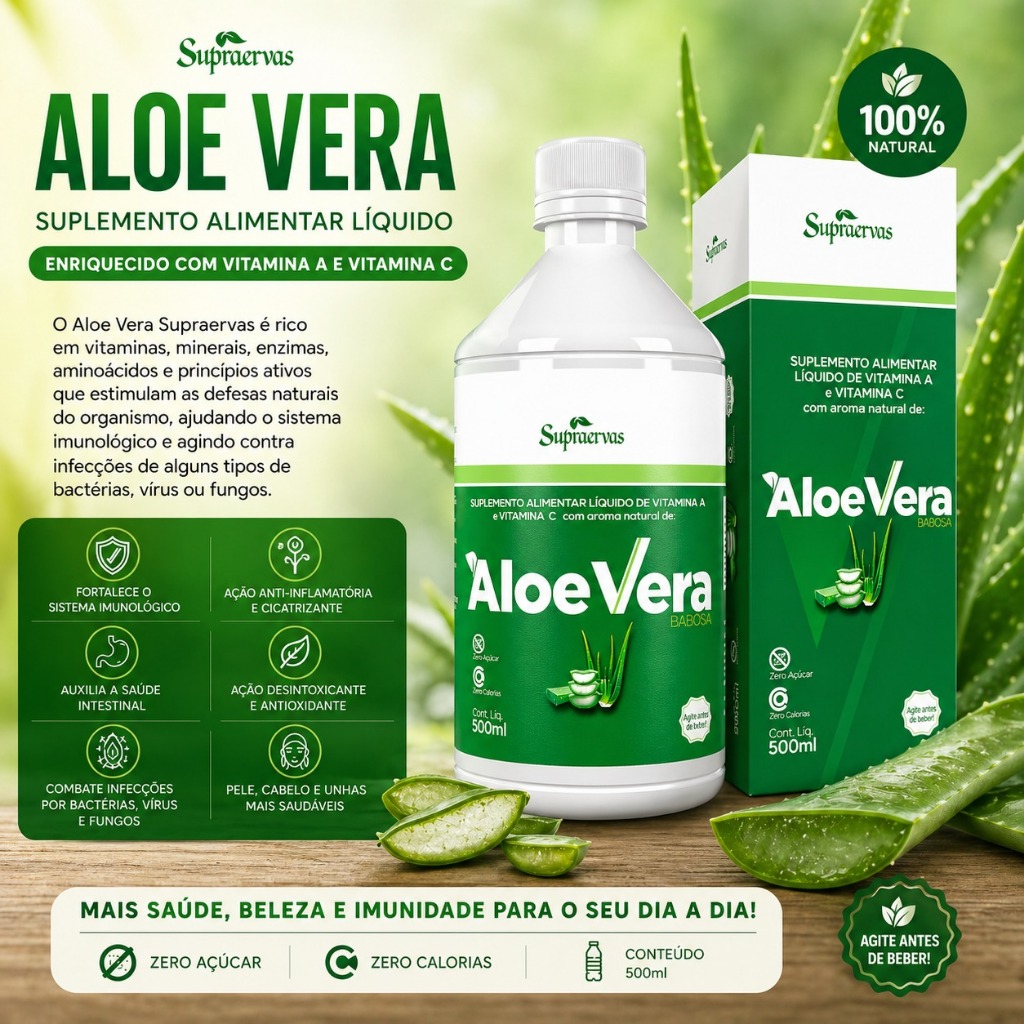 Aloe vera3本セット extrato de Aloe vera puro alivio de azia gastrite e refluxo 500ml