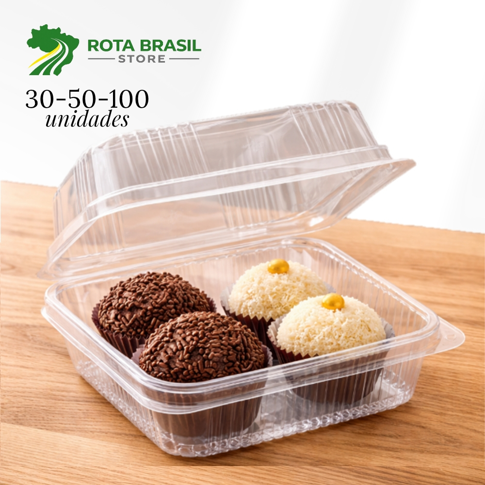 Embalagem para Bolo, Doce, Sobremesa Doce Quadrado (Ref.641)