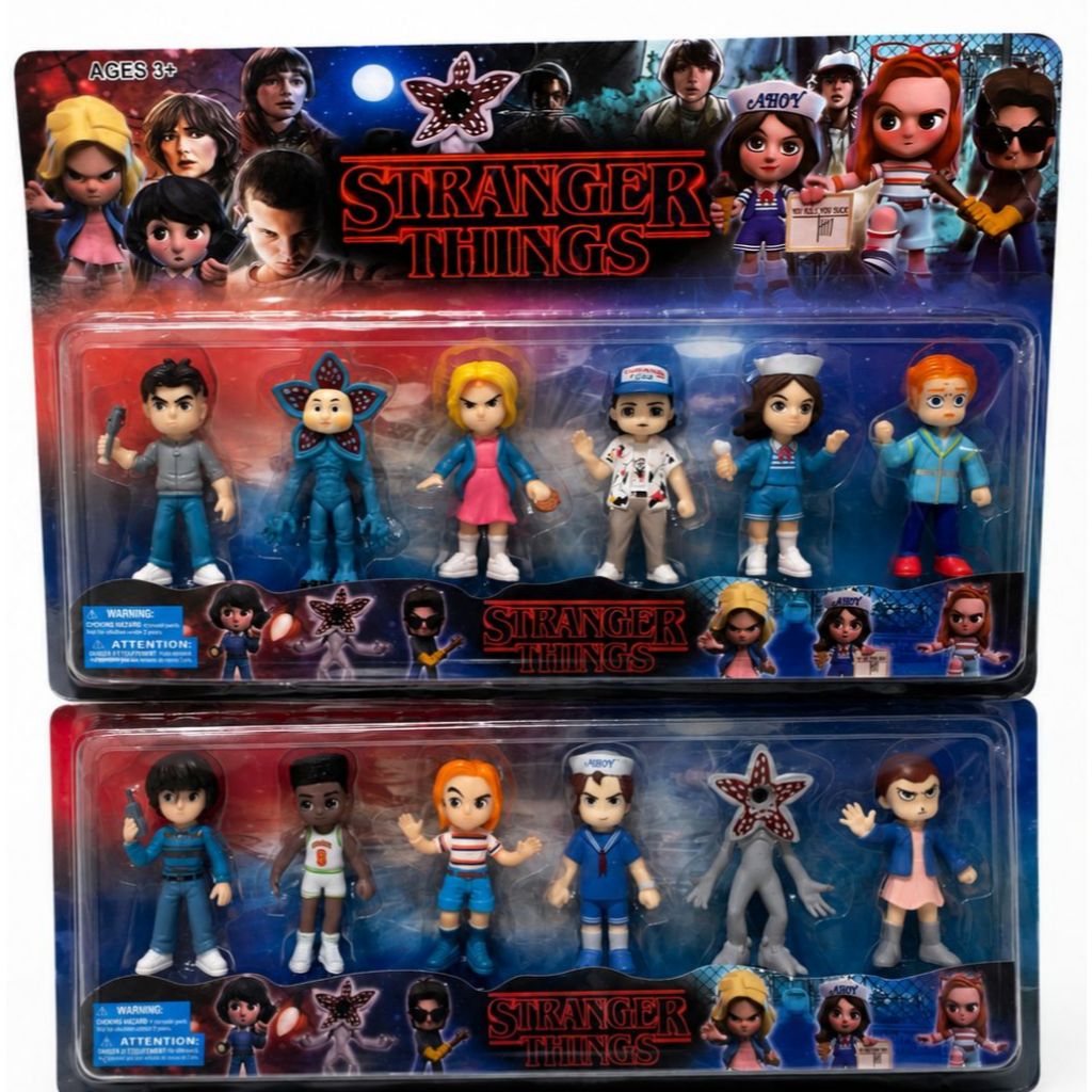Kit Bonecos Stranger Things 6 Peças Colecionáveis Miniaturas Geek