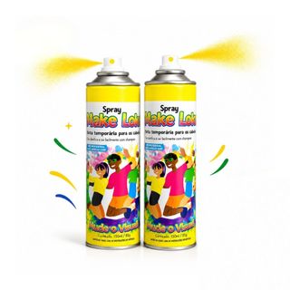 Kit Spray Temporário Verde e Amarelo Para Cabelo Copa Do Mundo Make Loko Futebol Brasil — foto 3 — Achou Levou Brasil