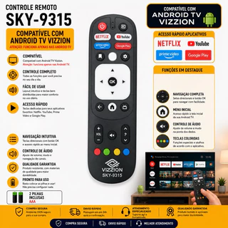 Controle Remoto Para Smart Tv Vizzion 4K Android Br58gua Br32d1sa