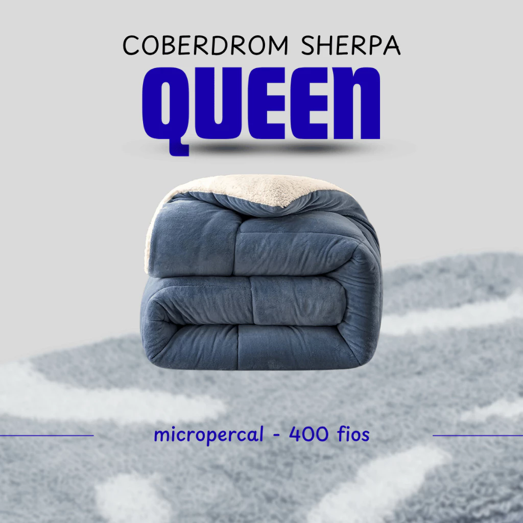 Coberdrom Edredom Casal Queen Manta Sherpa Dupla Face Micropercal 400 Fios Inverno Grosso - Imagem 4