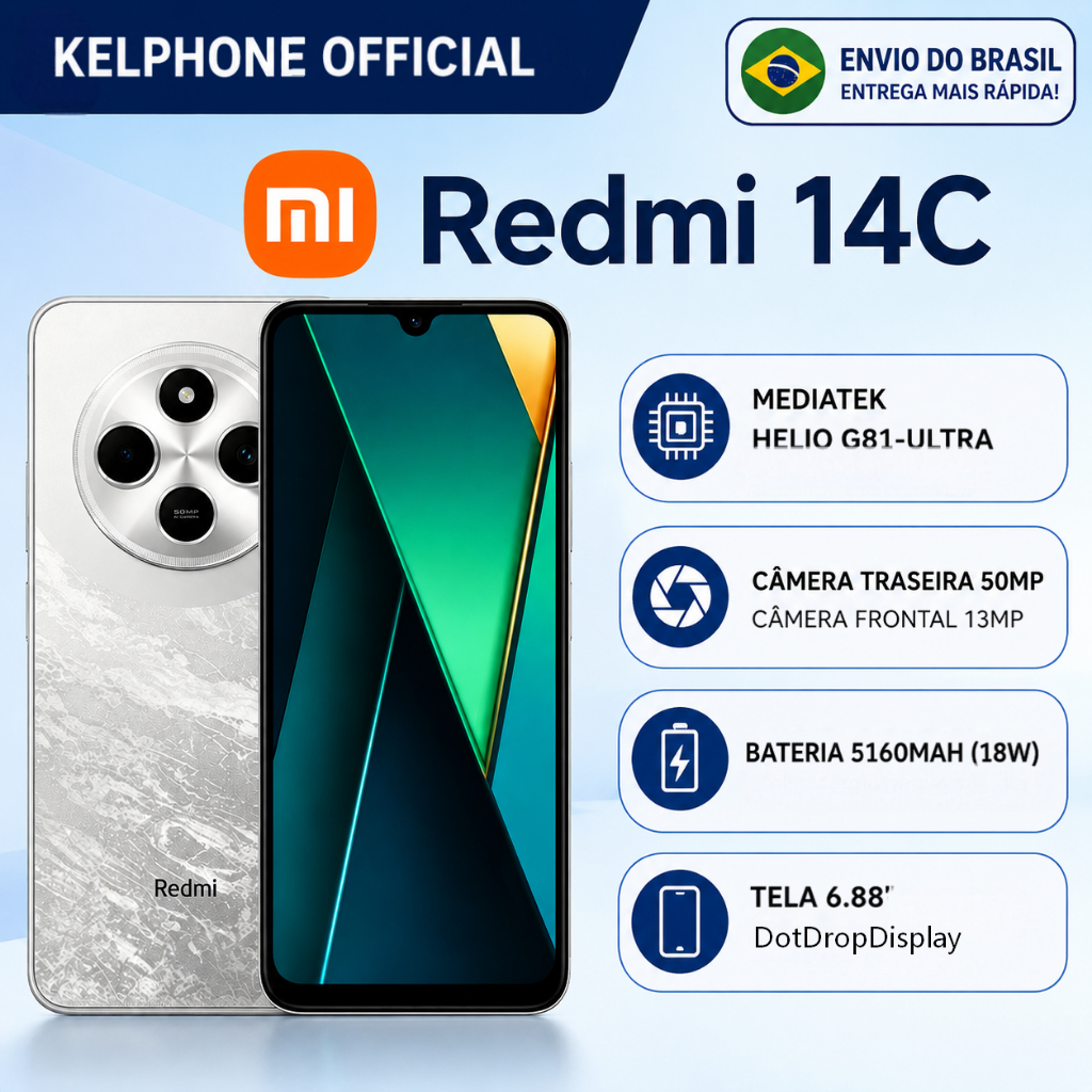 Redmi 14c スマートフォン SIMフリー Xiaomi Redmi 14C Dual SIM Smartphone 4GB+64GB / 8GB+256GB Bateria