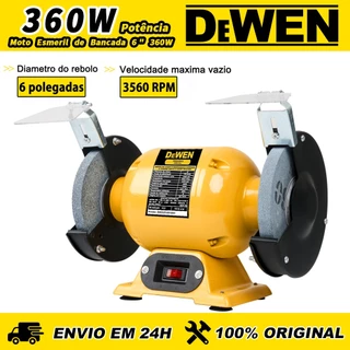 Moto Esmeril de Bancada 6 Pol 360W Motor Sem Escova Bivolt Para Afiar e Desbastar com Precisão