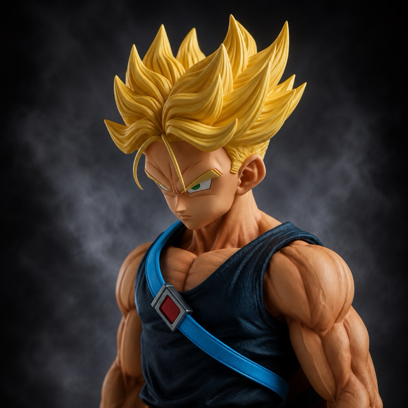 Action Figure Trunks 2 Cabeças Super Sayajin 27Cm Dragon Ball Z