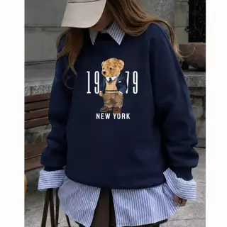 Moletom Feminino Oversized Ursinho New York 1979 | Peluciado Premium | Casual, Confortável e Estiloso