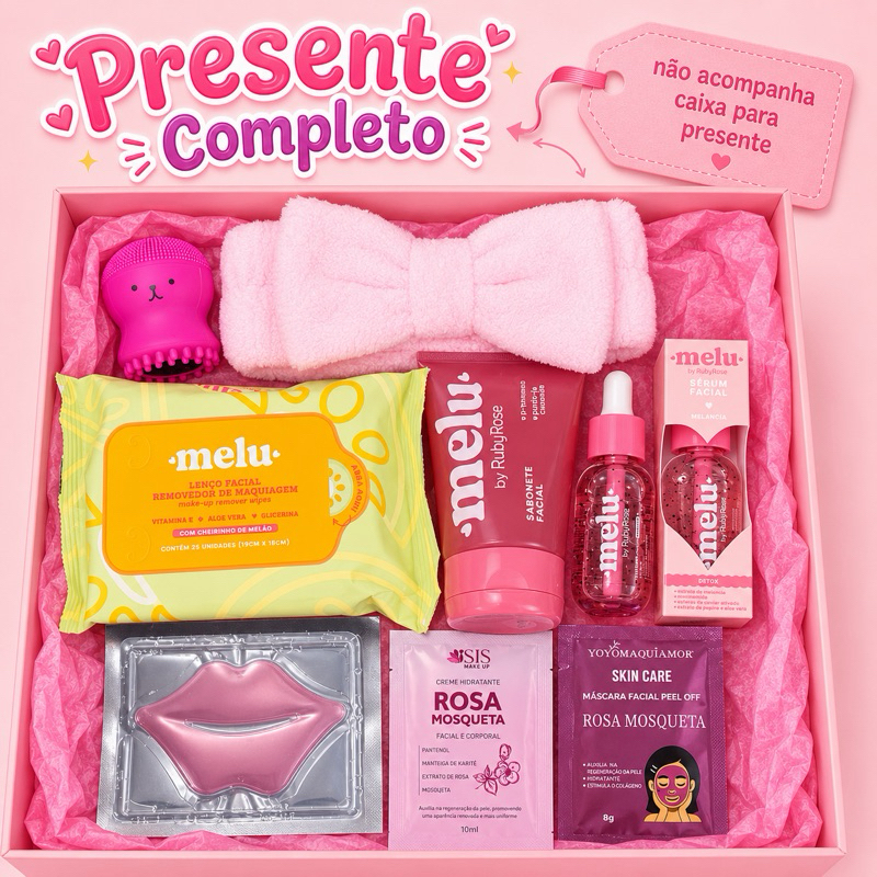 Kit Spa Infantil Menina Completo Melu 8 Itens Sérum Facial