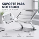 Suporte para Notebook Alumínio Ajustável Dobrável Suporta até 17 Polegadas Portátil Home Office Ergonomico