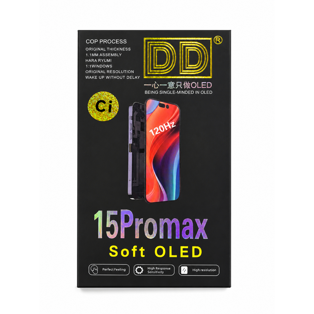 Display iPhone 15 Pro Max Calibrado Soft OLED 120Hz Sem Troca CI