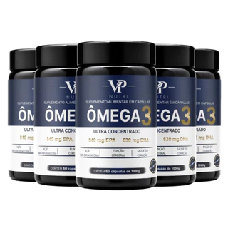 Kit com 5 Ômega 3 Ultra Concentrado 1000mg 60 Cápsulas Vp Nutri