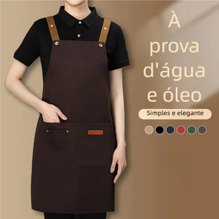 Avental Unissex Cozinha Profissional Dois Bolsos Frontal Ajustável