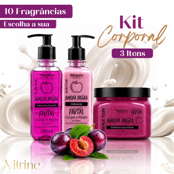 Kit Sabonete + Hidratante + Esfoliante Rhenuks 200ml