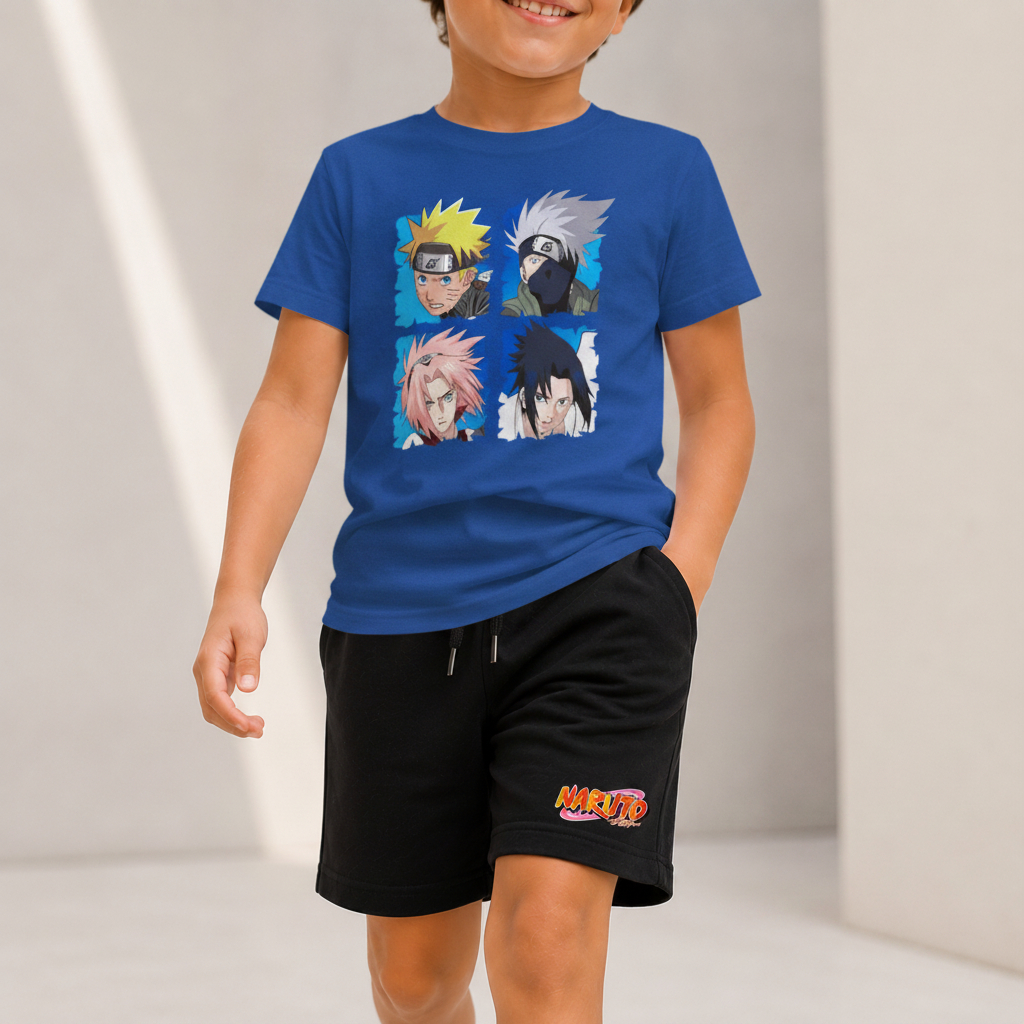 Kit Camiseta Infantil Naruto e Bermuda Moletinho Anime Mangá | Shopee ...