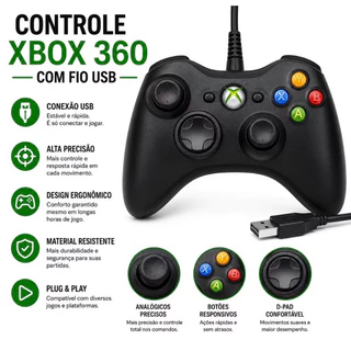 Controle De Xbox 360 Com Fio