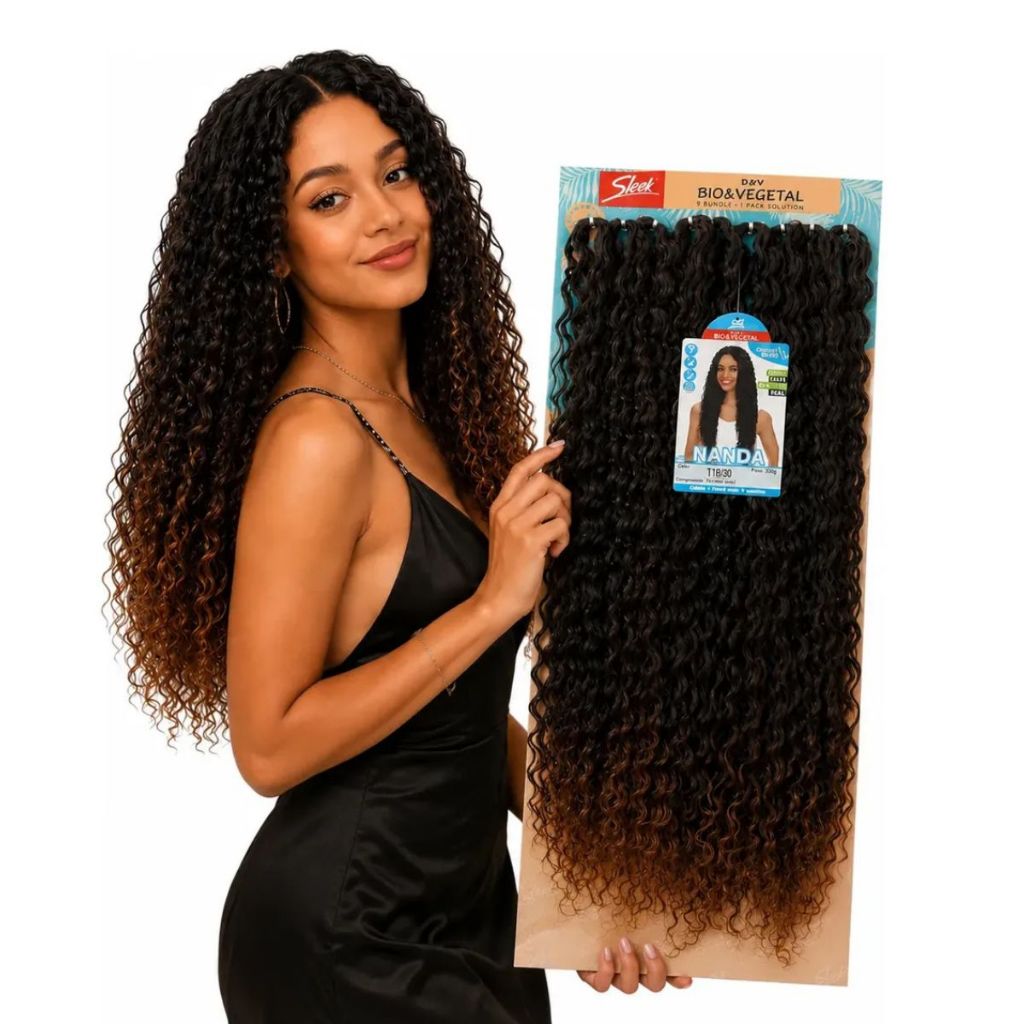 Cabelo Bio Vegetal Cacheado Nanda Crochet Braids 320g 75cm