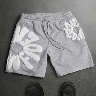 Bermuda Moletom Premium Streetwear Masculina Flowers Y2k Casual Aesthetic Verão