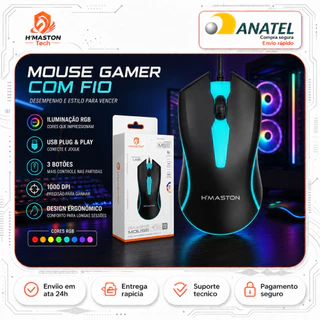 H'Maston MS11 Mouse Com Fio Para Notebook Mause Gamer Mouse Gamer Com Fio Mouse Ergonomico Mouse Barato Mouse Usb