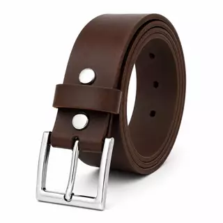 Cinto Masculino Em Couro Legítimo Ajustável Com Fivela Metálica E Design Liso