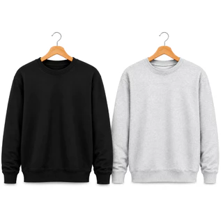 Kit 2 Moletom Careca Gola Redonda Unissex Algodão Premium Masculino Feminino Inverno
