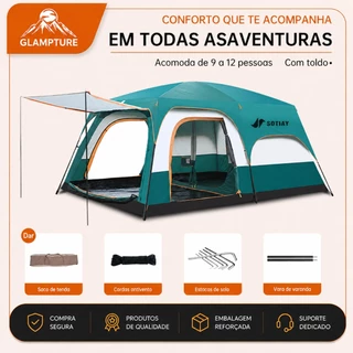 Glampture Barraca Camping Acampamento Luxe Tenda Familiar Grande Varanda 330/380/430cm