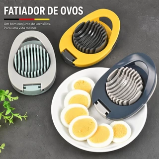 Fatiador de Ovos em Aço Inoxidável Cortador para Ovos Cozidos Frutas Macias Saladas Sanduíches e Cozinha