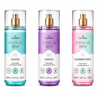 KIT 200ml Cuide-se Bem NUVEM DELEITE - Frescor e Hidratação com Fragrância Gourmand VLOWER