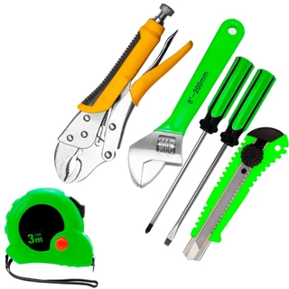 Kit Jogo de Ferramentas Multiuso Casa Carro Reparos Alicate Chave de Fenda Inglesa Philips
