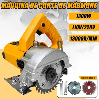 【220V/110V】Serra Mármore Profissional 1300W-Tipo Madeira, Concreto + 4 Polegadas Disco.