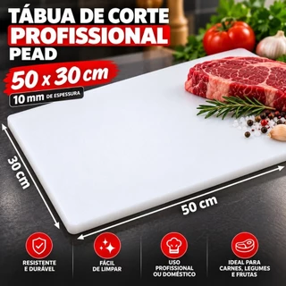 Tabua De Açougueiro Profissional Corte Carne 300x500x10mm Lisa Liso