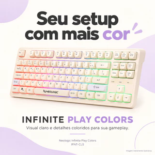 Teclado Gamer Neologic Infinite Play Colors, Teclas Coloridas, Material ABS, ABNT2, IFNT-CLS
