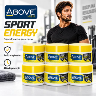 Kit Desodorante Em Creme Antitranspitante Above Men Sport Energy 48h Invisível 50g Mais Proteção
