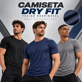 Camisetas Dry Fit Masculina Lisa Básica Academia Seca Rápido