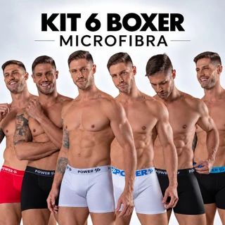 Kit 6 Cuecas Boxer Masculina Power Up Microfibra Conforto Anatômico