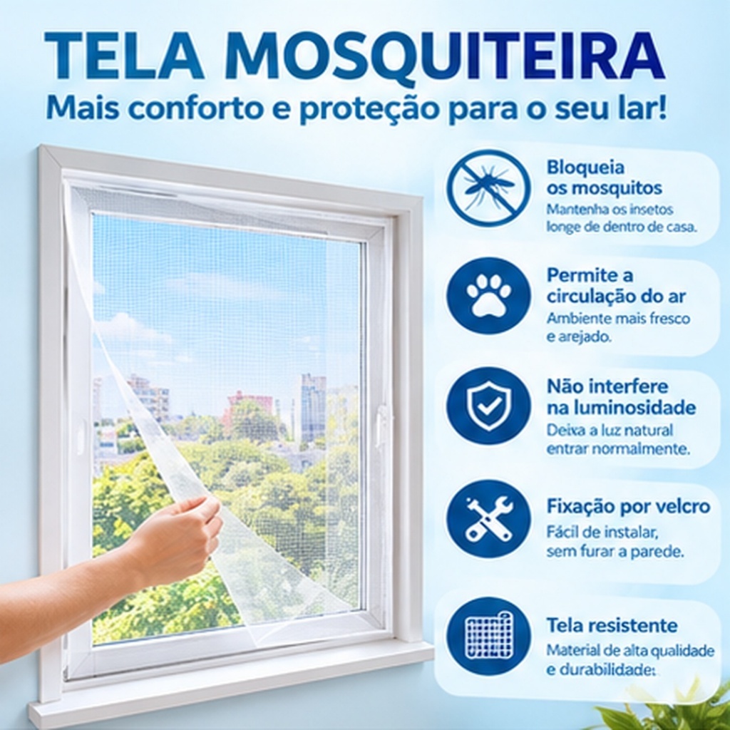 Tela para Janela com Velcro em Promoção na Shopee Brasil 2026