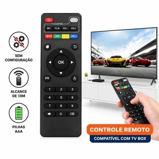 Controle Remoto Universal TV Smart LED 4K Botões Inteligentes Box Completo Pilhas