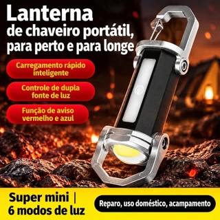 Lanterna LED Mini Recarregável Type-C Chaveiro