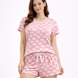 Pijama Feminino Sued Premium Estampado Conjunto Short e Blusa P/ Noite Dormir Confortável Verão Inverno Tamanhos P ao GG