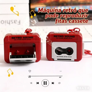 Criativo Retro som fita gravador chaveiro corrente pingente saco de descompressão ornamentos pequenos presentes