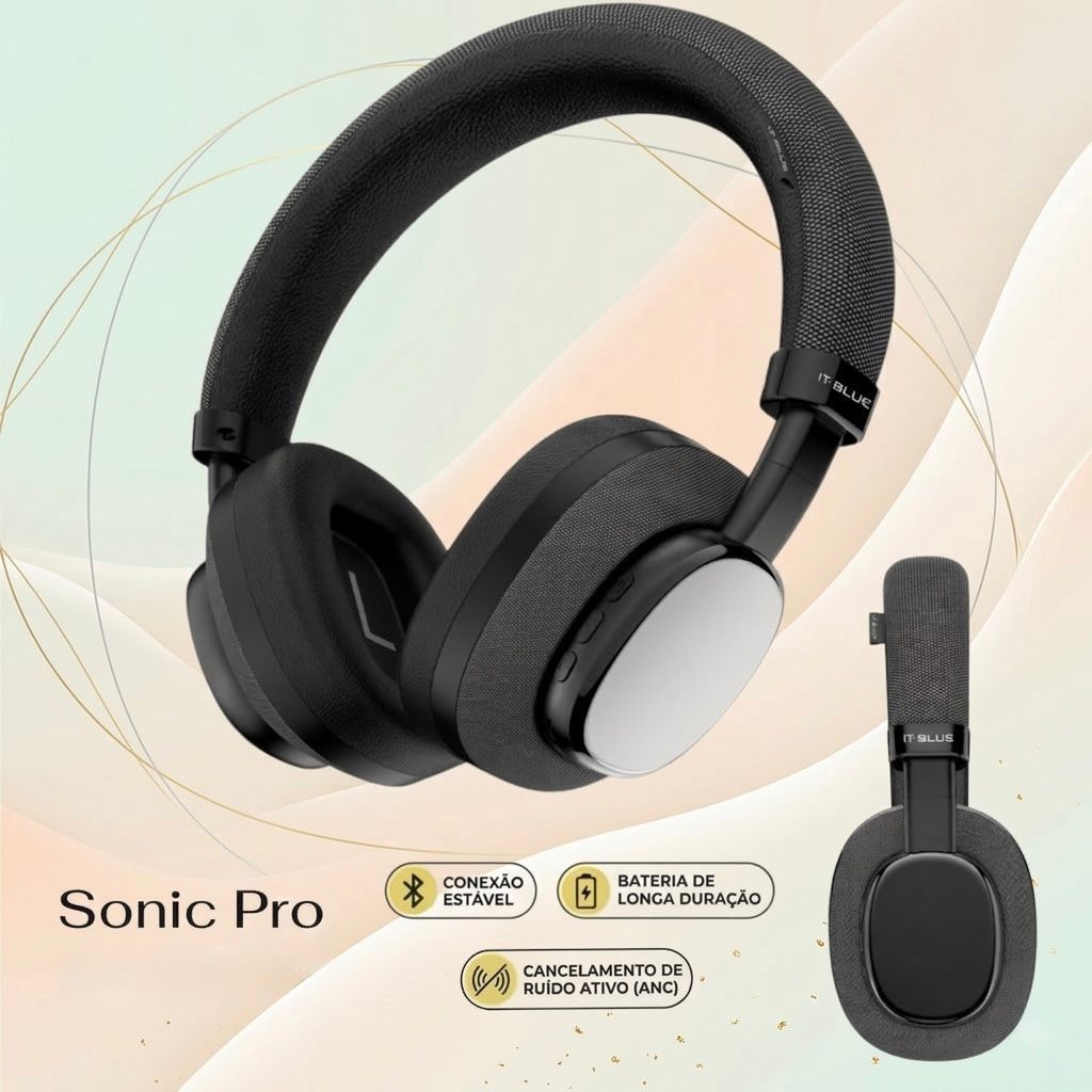 Fone de Ouvido Bluetooth Sem Fio Sonic Pro Com Cancelamento de Ruído ...