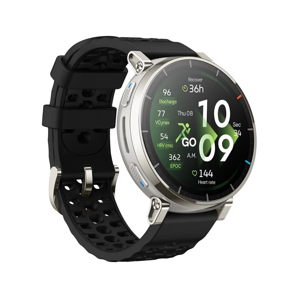 Amazfit Active 3 Premium - Apex Silver (prata) GPS, visor AMOLED 4GB de armazenamento