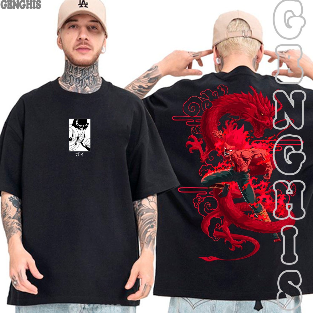 ARCHIVIO レッドシャツ サイズ48 Camiseta Naruto Gai Sensei 8 Portão Taijutsu Ninja Mais Forte