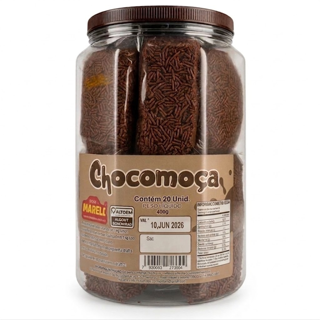 Doce Pe De Moca Chocomoça Amendoim Cremoso cobertura Chocolate ...