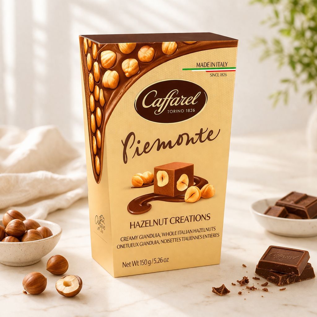 菓子 Caffarel Hazelnut Creations 500g Caffarel HAZELNUT CREATIONS MAXI PIEMONTE MILK CORNET, 500 g