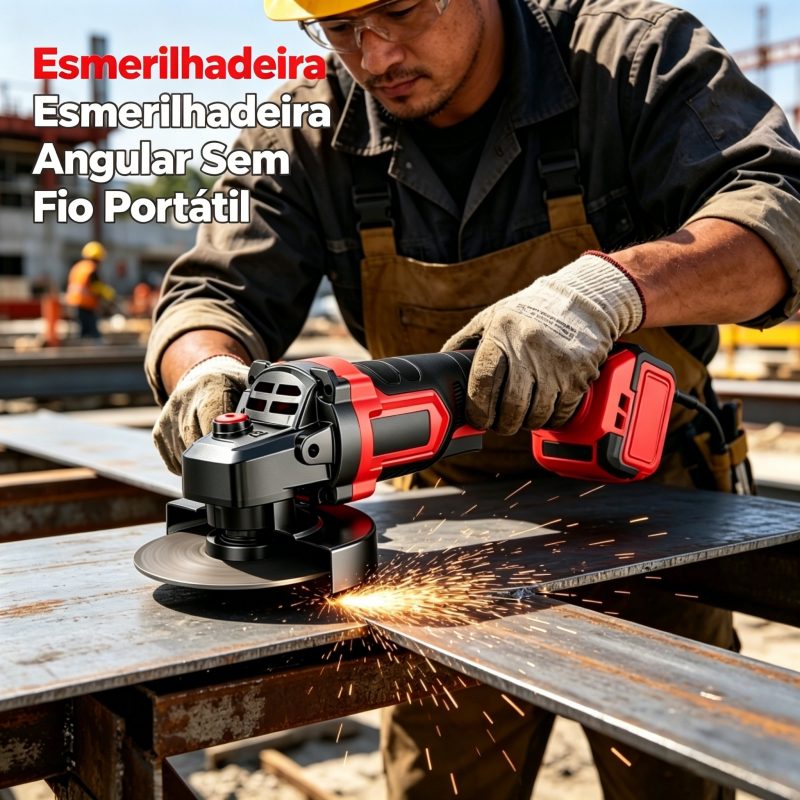 Esmerilhadeira Profissional Lixadeira Esmerilhadeira Lixadeiras Sem Fio Portatil 21v Recarregável (2 baterias)