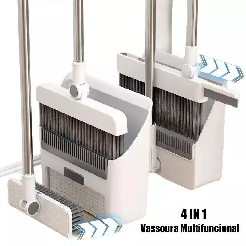 Comparativo entre a vassoura e o rodo ou acessórios extras incluídos no kit 4 em 1