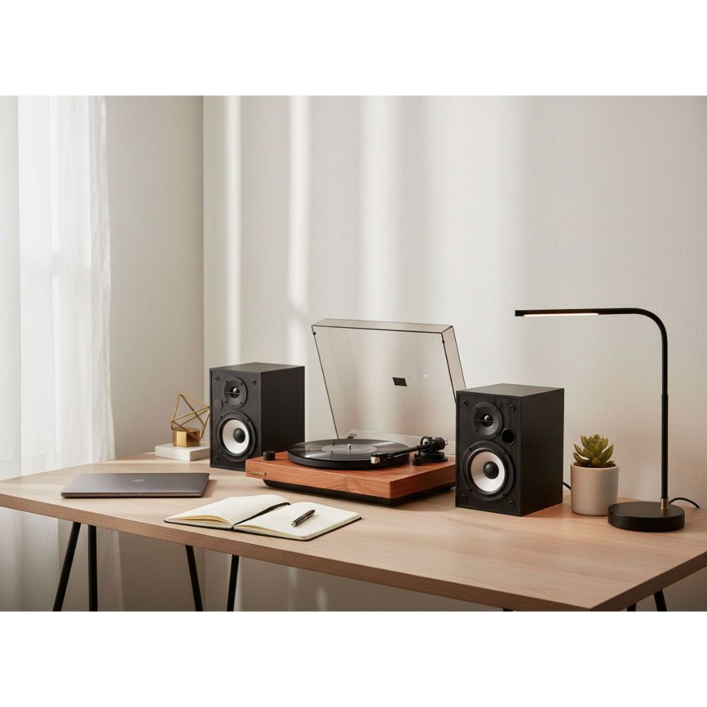 Kit Toca-Discos Audiotech AUT01 + EDIFIER R990BT | Shopee Brasil