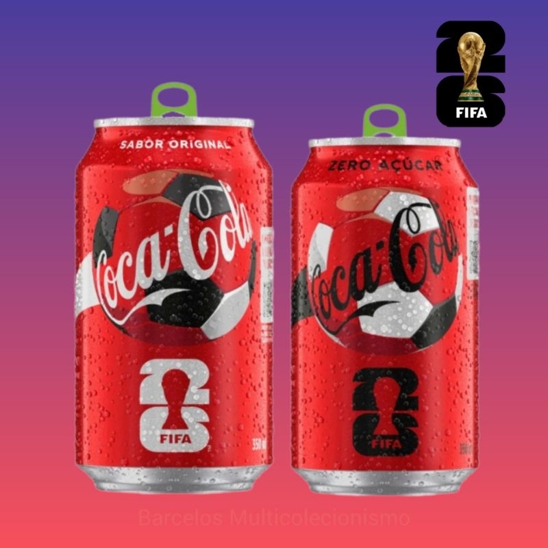 Latas CocaCola Copa do Mundo de Futebol colecionáveis | Shopee Brasil