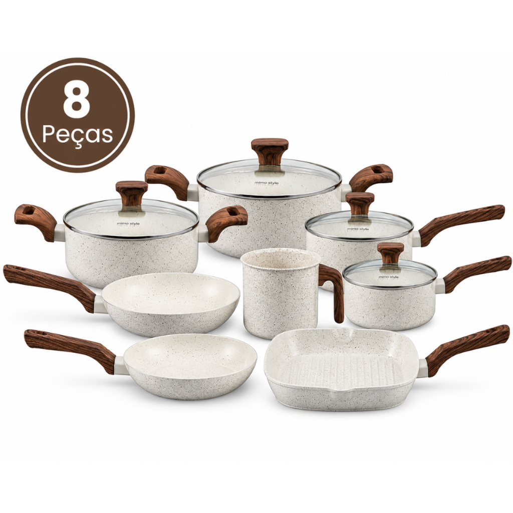 Conjunto de Panelas Cerâmica até 8 Peças Mimo Style | Shopee Brasil