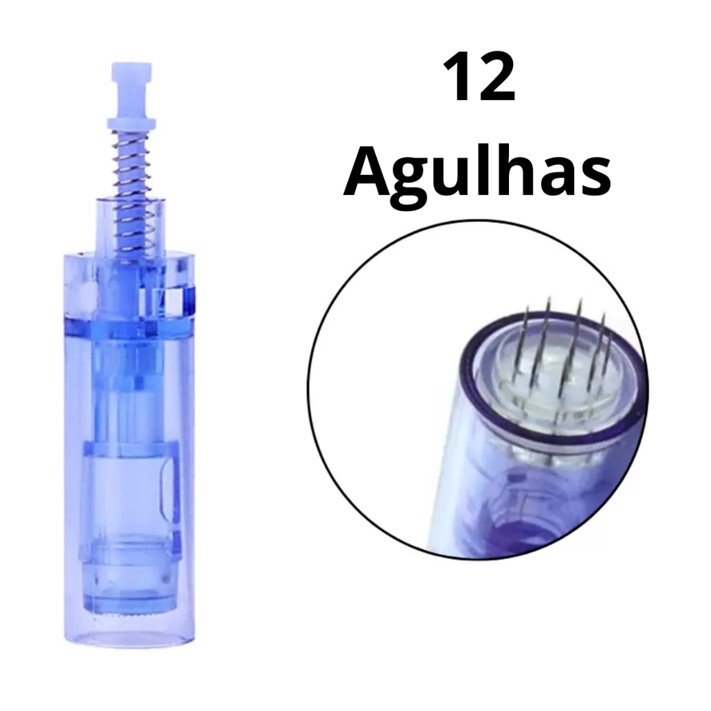 Kit 15 Cartuchos Agulha Roud 12 Para Caneta Dermapen Microagulhamento C ...
