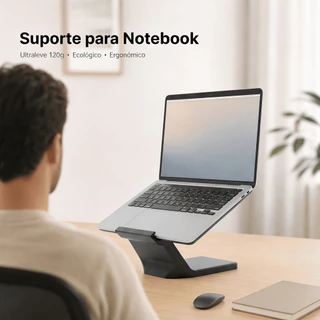 Suporte para Notebook de Mesa Ergonômico Ultraleve 120 g – Base Ventilada Portátil para Laptop de 10 a 17 Polegadas